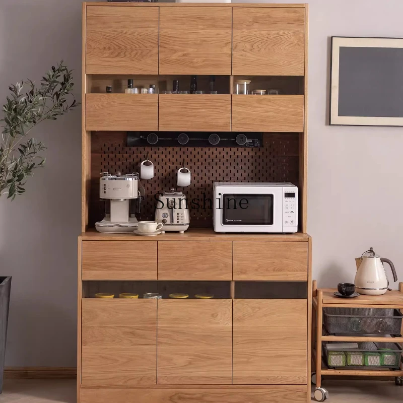 

Nordic solid wood locker living room integrated wall simple home display cabinet