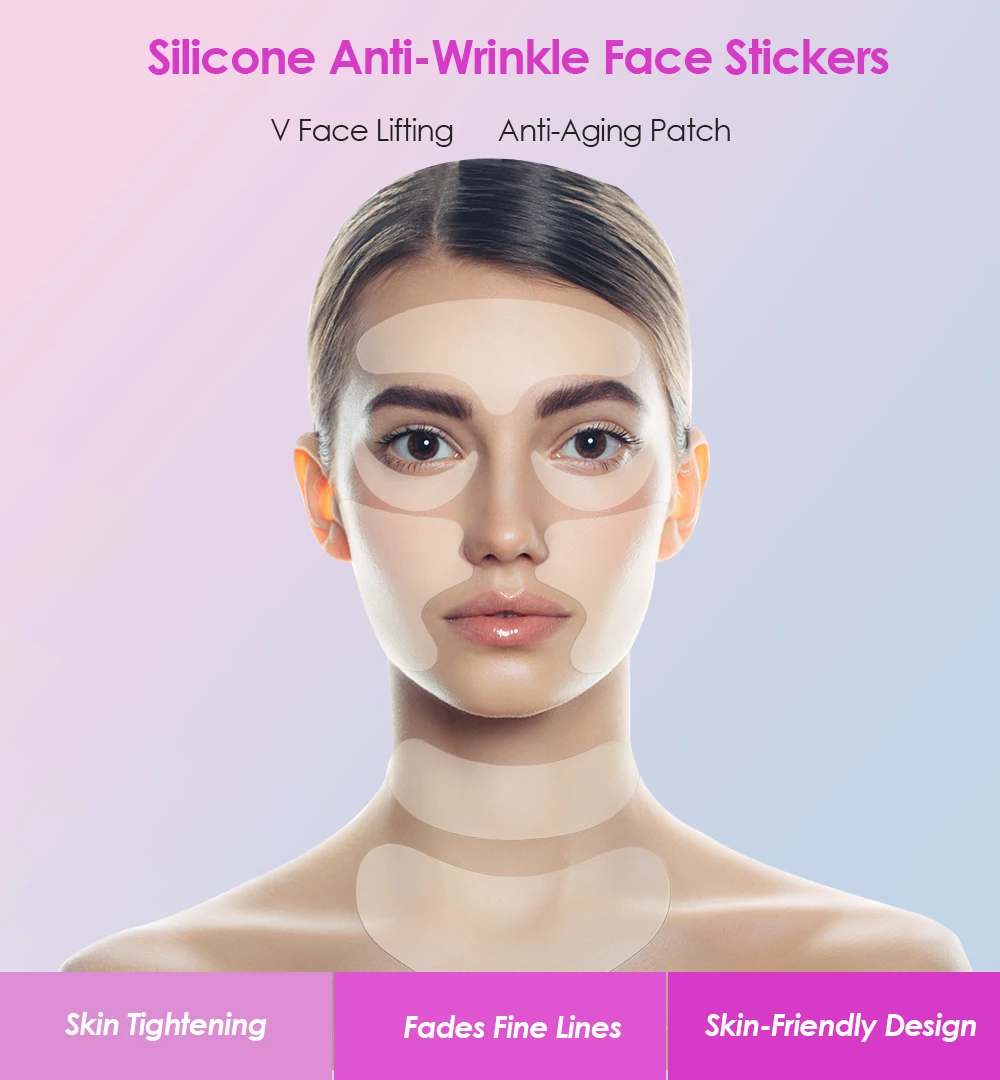 16pcs Reusable Silicone Patches Anti Rimpel Pads Skincare Wrinkle Removal Face Forehead Neck Eye Sticker Skin Care Patch