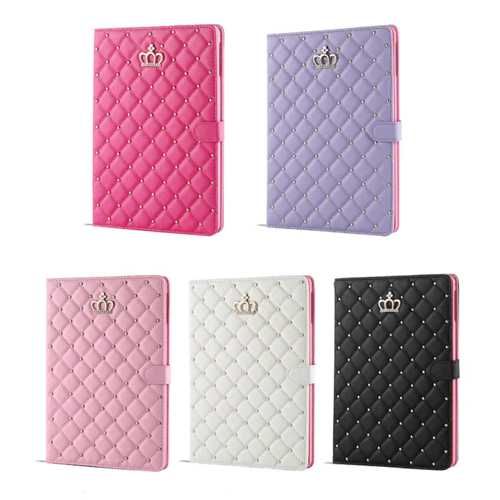

Crown Design Leather Case for iPad 9.7 2017 2018 Air1 2 10.5 air3 10.2 mini 6 Protective Tablet Shockproof kickstand Cover Coque