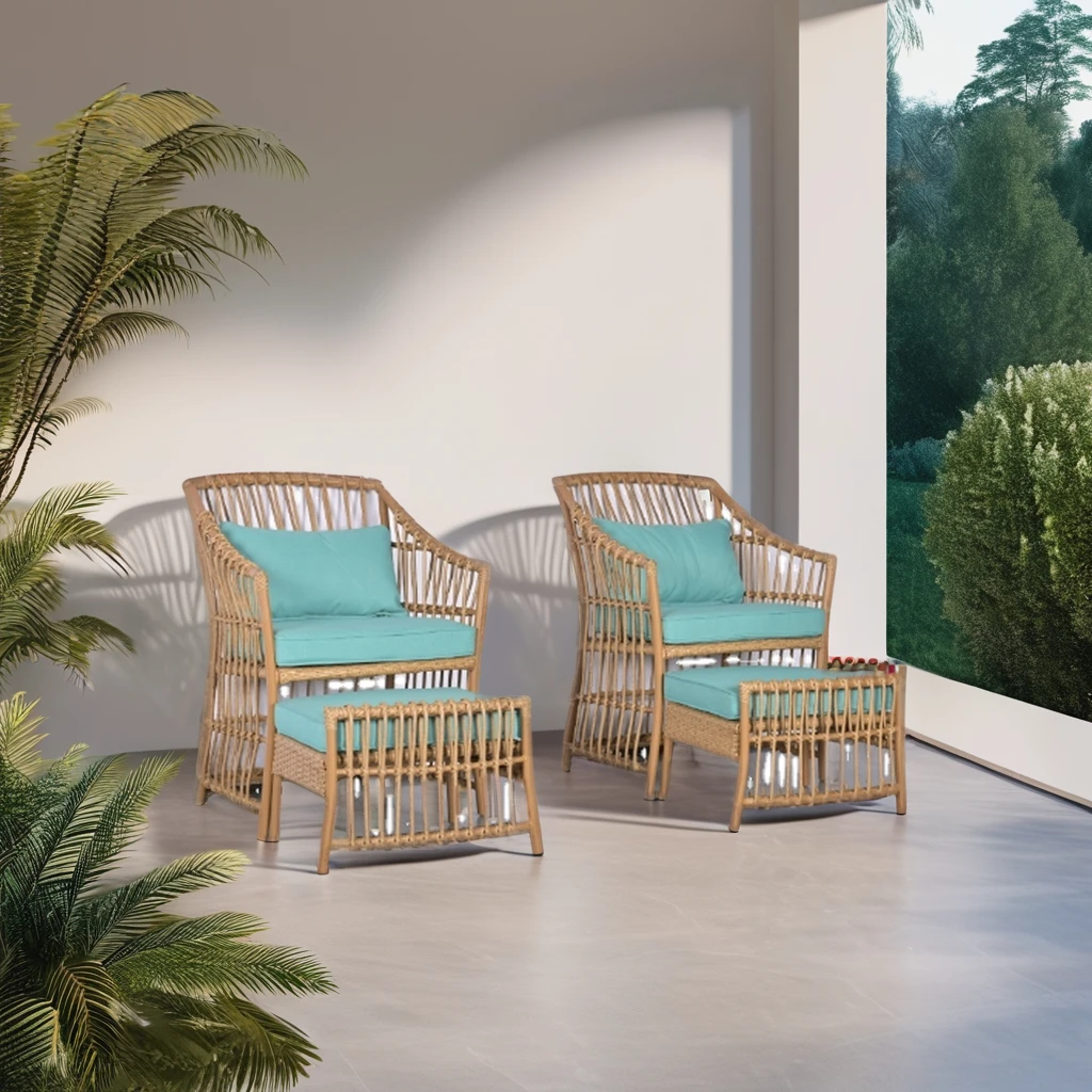 

Hight Quality Outdoor Garden Balcony Patio French Wicker 3-piece Bistro Set with Cushoin and Pillows