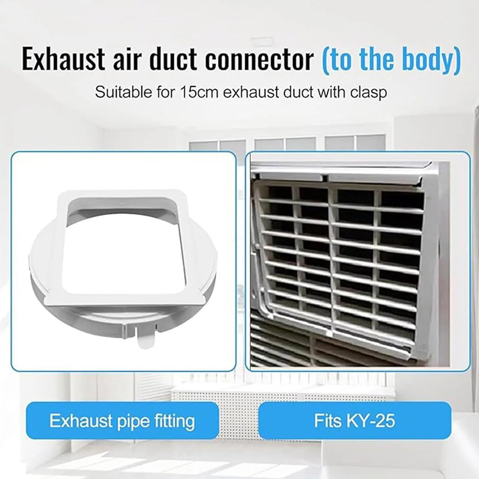 Square Vent Hose Adapter Replacement Air Conditioning Exhaust Duct Connector AC Venting Parts Replacement For Home bedroom