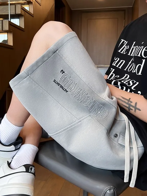 

Men's Casual orts Summer Outdoor Wear Thin Loose Straight Leg Sports Pants American Cool Five-Point Baskeall Pants