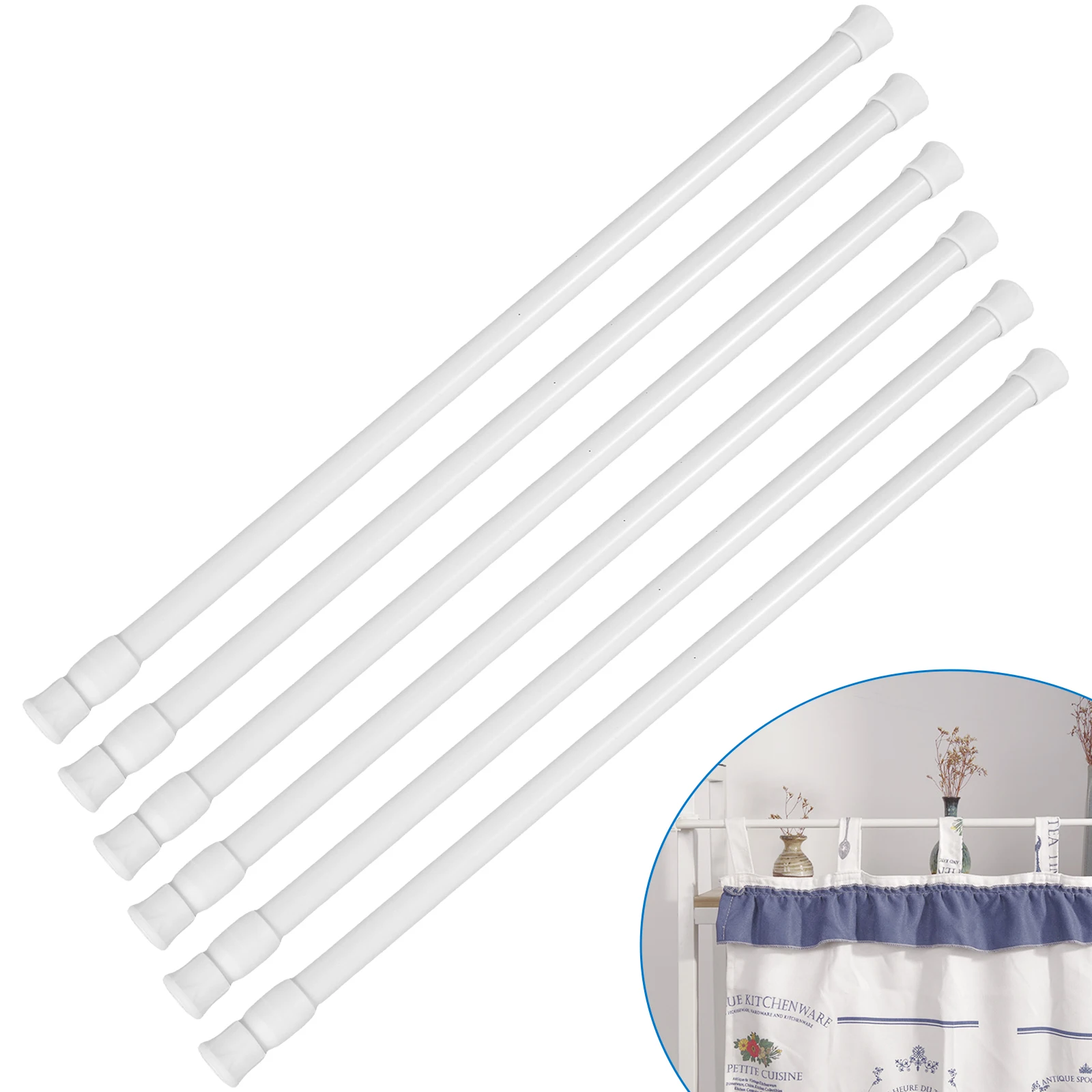 

6Pcs Window Security Bars Adjustable Window Security Stick with Anti-Slip Rubber Tips Retractable Sliding Door Security Bar