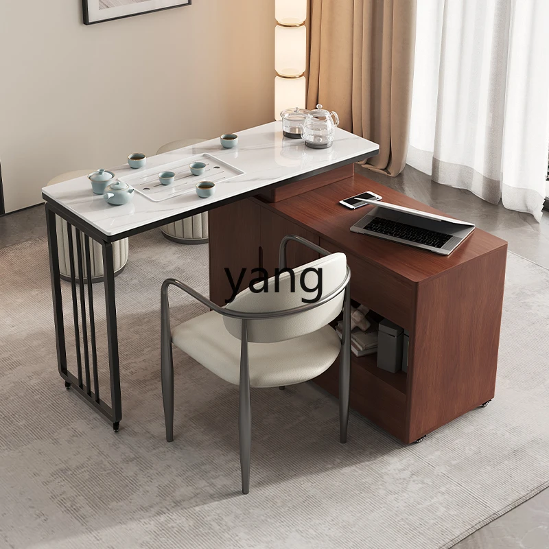 

LMM Balcony Rotating Tea Table Small Tea Table Tea Brewing Integrated Movable Telescopic