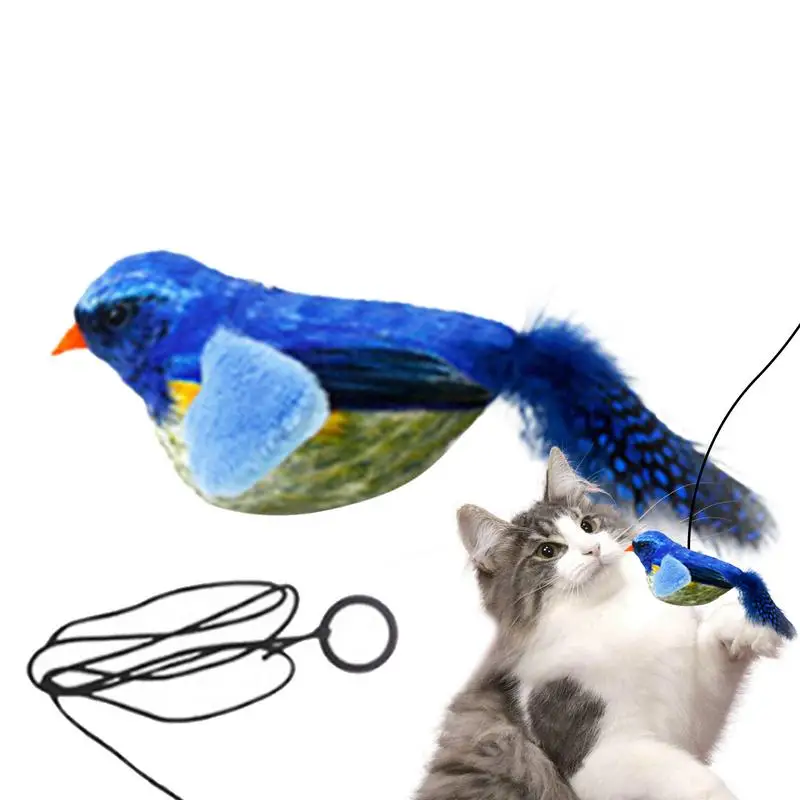 Bird Cat Toy Interactive Cat Kicker Toys Vivid Bird Chirp Tweet Kitten Exercise Toys Rechargeable Touch Activated pet toys