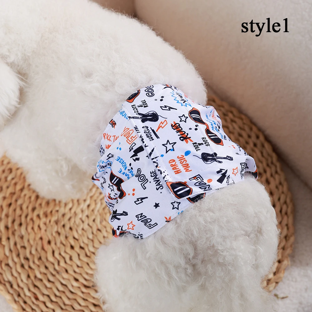 1PCS Male Dog Puppy Cartoon Reusable Nappy Diapers High Absorbency Diapers Pet DIY Soft Waterproof Male Dog Physiological Pant