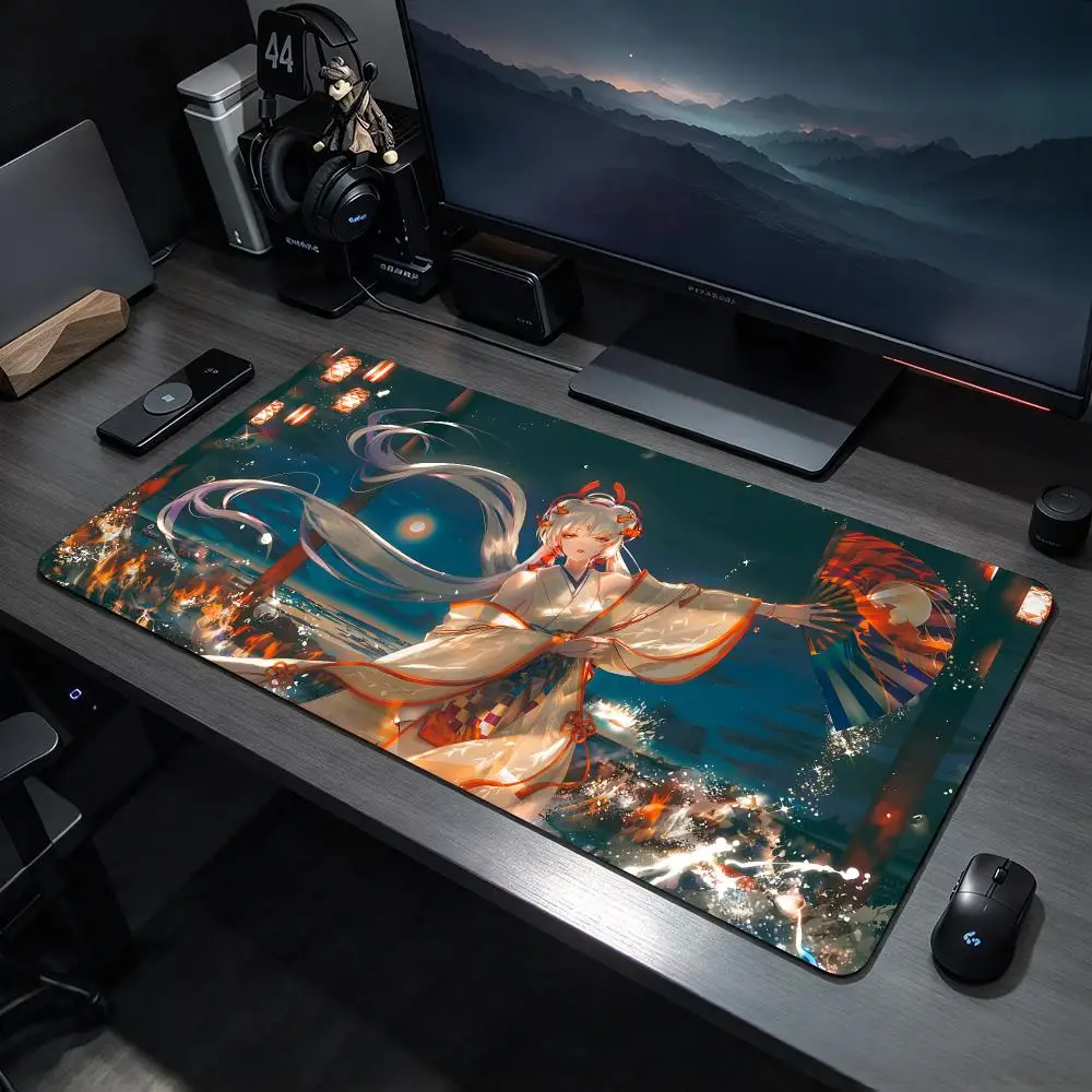 Fantasy Game O-Onmyoji Mouse Pads Large Gaming Mousepad Desk Mat Non Slip Bottom Featuring Stitched Edges
