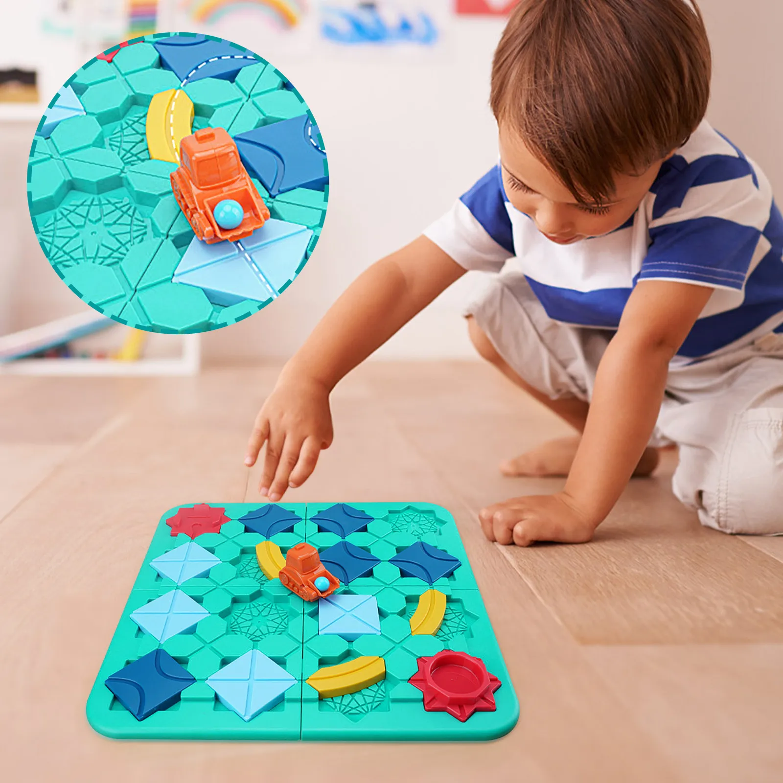 Bambini Challenge Car Road Maze gioco da tavolo gioco da tavolo Montessori Road Building logica educativa divertente Puzzle giocattolo per bambini