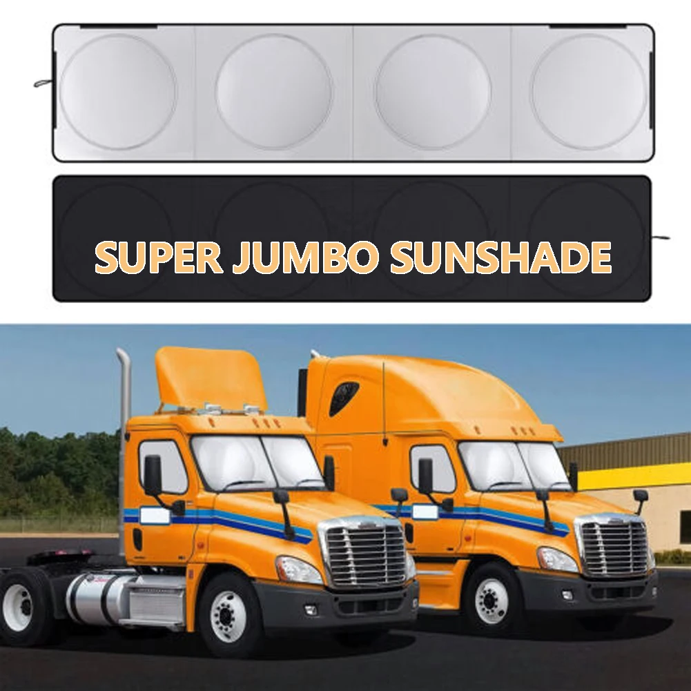 1Pc For Freightliner Volvo Semi Truck RV Motorhome Sun Shade Front Window Windshield Windscreen Sunshade Block Cover Accessories