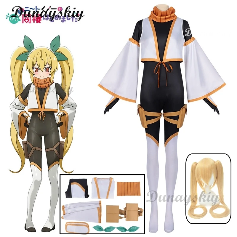 Kanae Natsumi Cosplay Costume Jumpsuit Anime I'm Living An Otaku NEET Kunoichi Headwear Halloween Party Women Girls Props