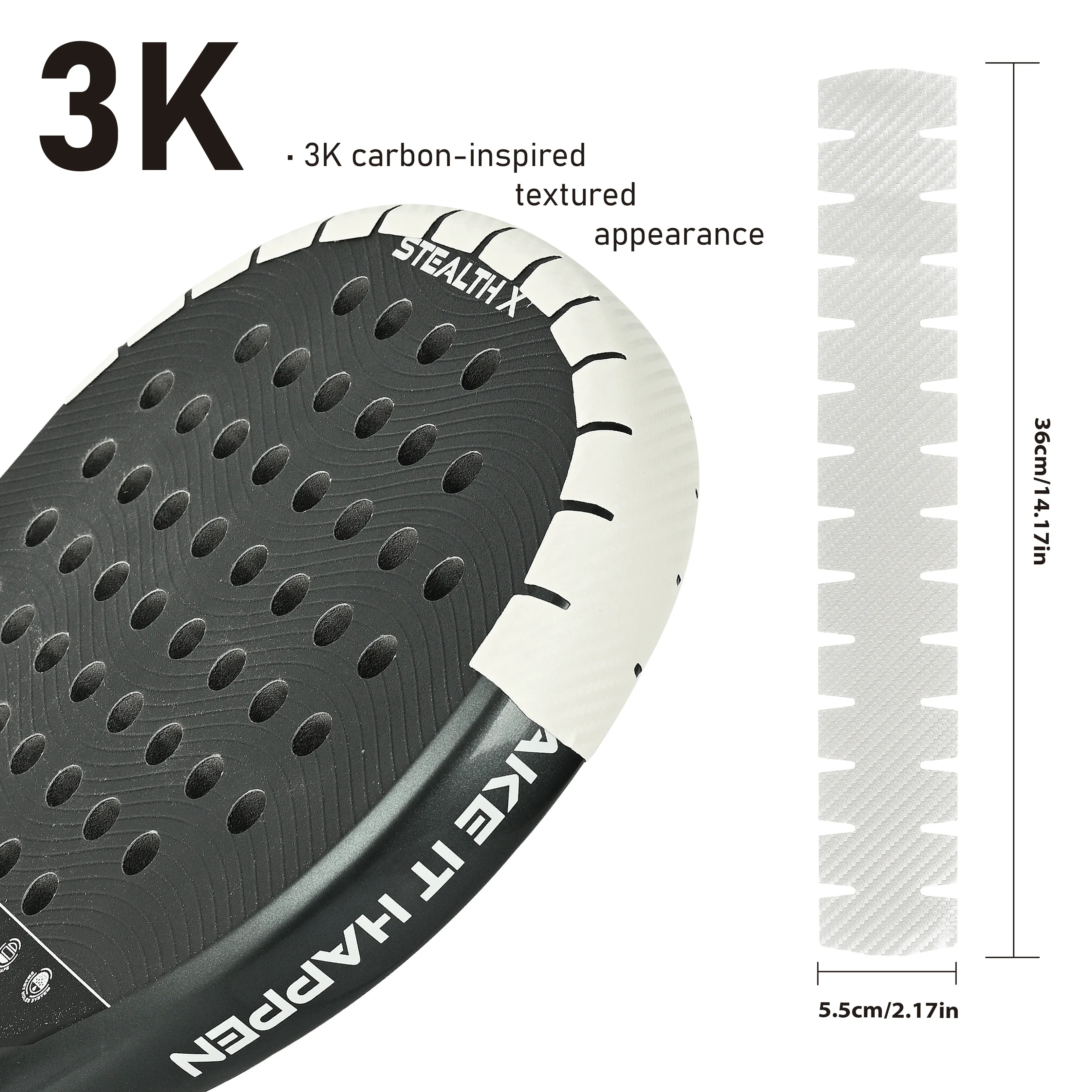 AMASPORT 3K Carbon Fiber Racket Frame Protector Edge Grip Racket Accessory Racket Protector Easy to Replace ,Multi-Piece pack