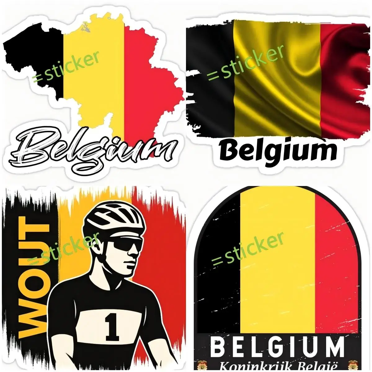 

Belgium Waving Flag Windshield Car Sticker Motorcycle Helmet Waterproof Camper Snowboard Surfboard RV Decal