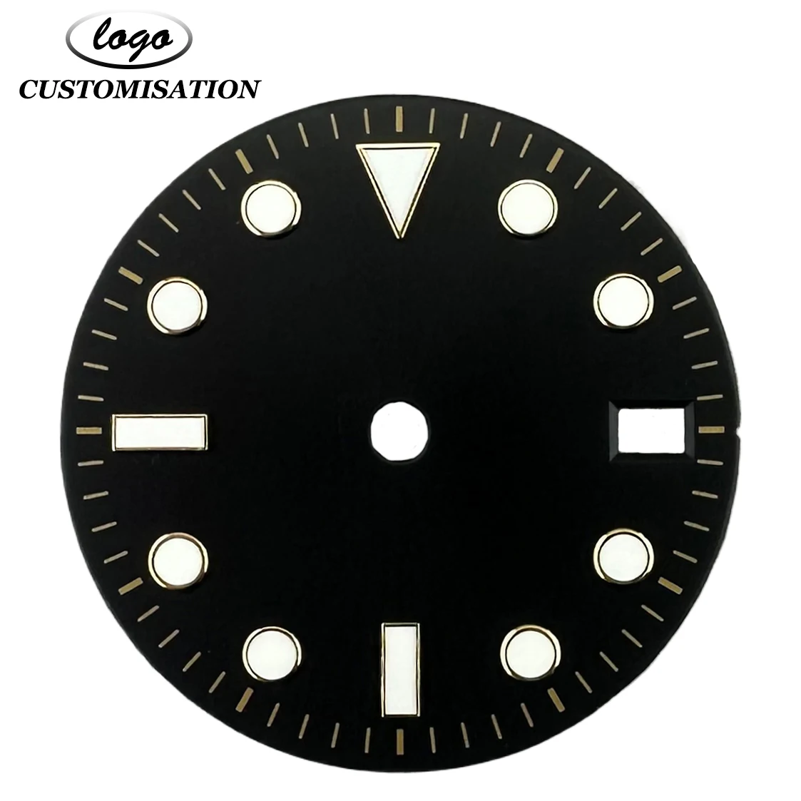 Customisable logo 28.5 mm black dial with interchangeable faces for NH35 NH36 calibre upgrade kit