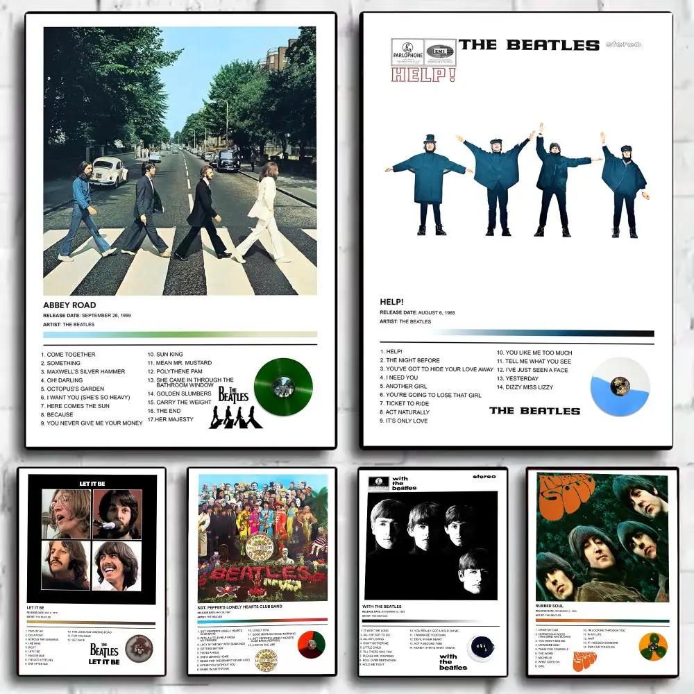 Rock Band Album The B-BeatlES Poster Decorative Wall Art Stickers Mural Photo Print for Home Living Room Hallway Decor