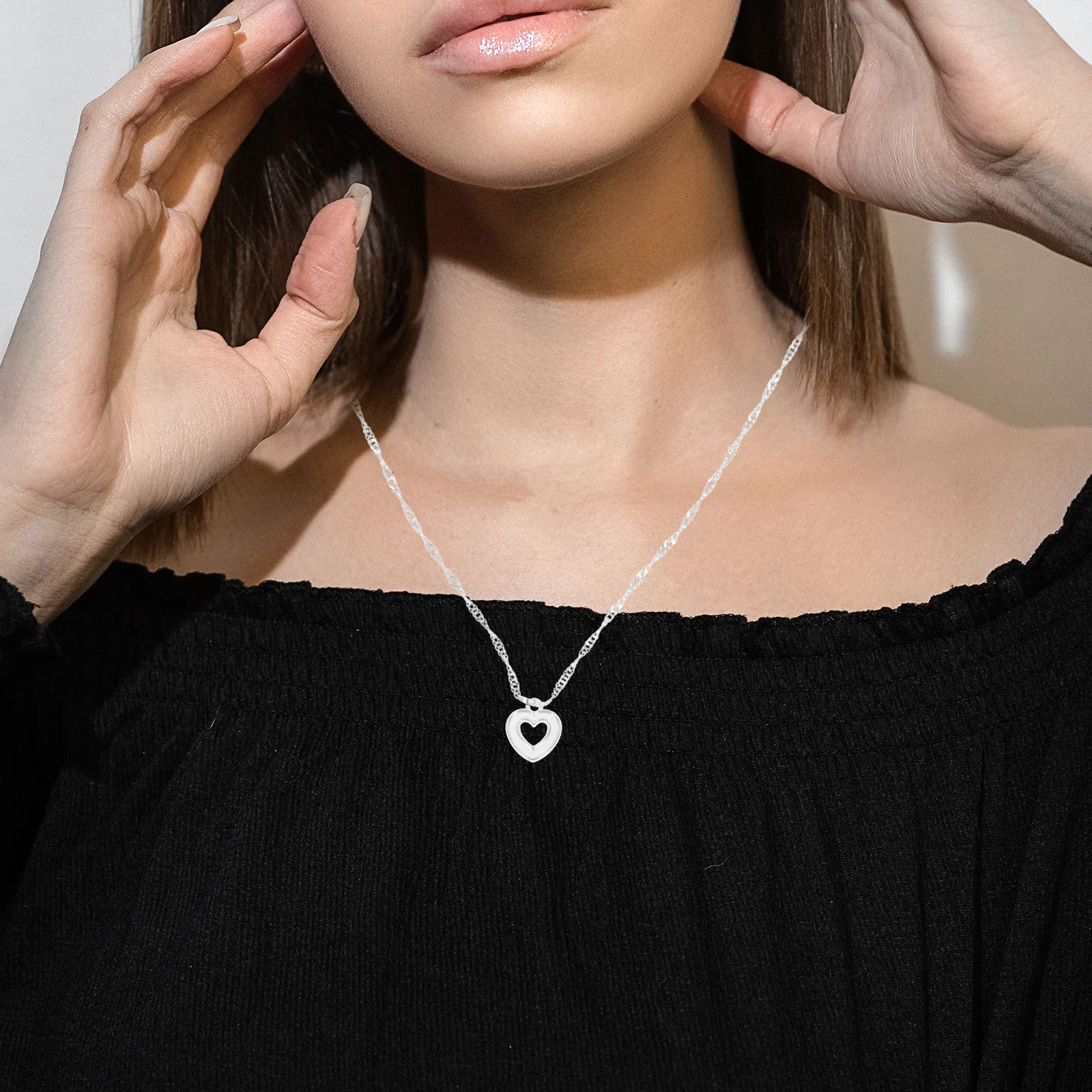 100 قطع القلب سحر الجوف قلادة مجوهرات الحرف اكسسوارات ل قلادة سوار صنع المعلقات سبيكة diy سحر القلب #5