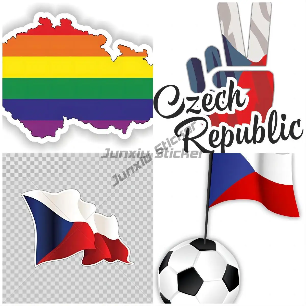 Czech Republic Flag Decal Sticker UV-resistant Luxe Allure on Children's Furniture Car and Accessories Ornaments Jdm Decor Robot