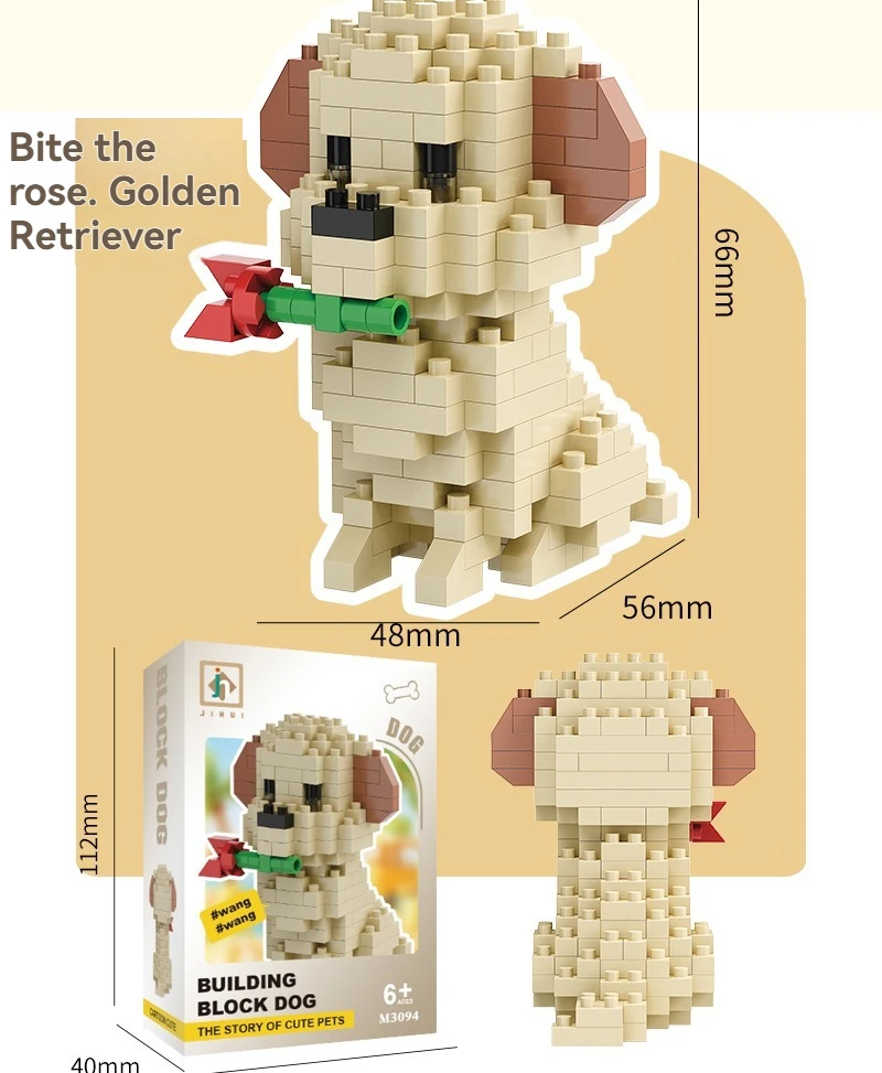 DIY Kreative Micro Bausteine Set Hunde Cartoon Charakter Modelle DIY Pädagogisches Spielzeug Für Kinder Geburtstag Geschenk – Detail 13