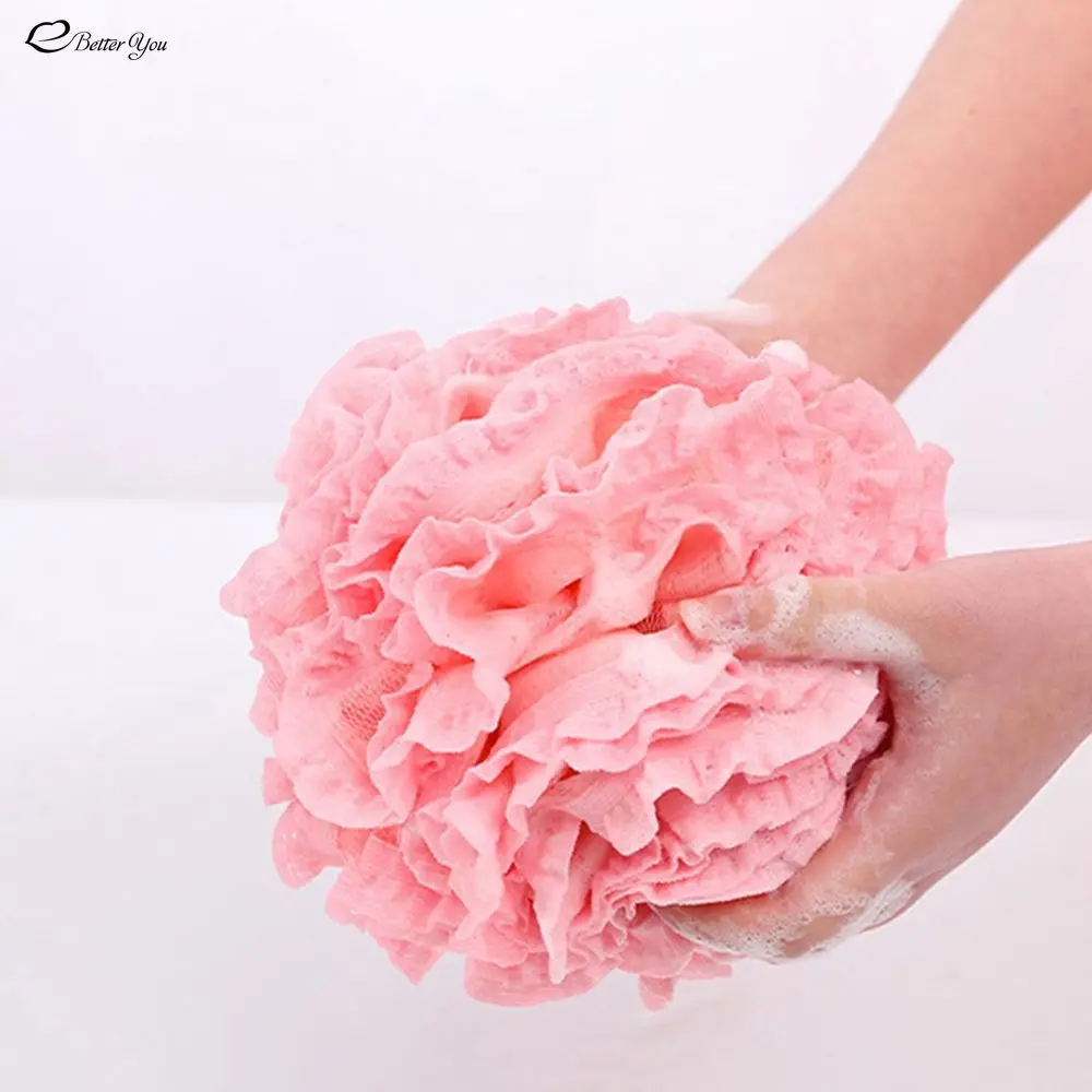 Large Size Bath Shower Loofah Sponge Pouf Body Wash Scrubber  Rubbing Towel Foaming Wash Shower Bath Ball Mesh Sponge