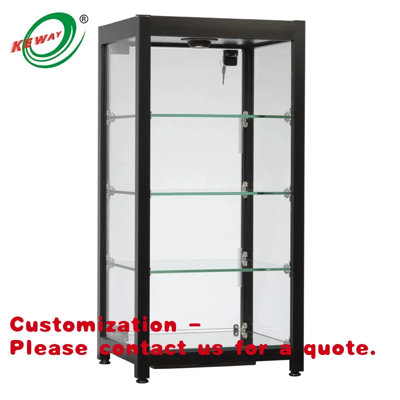 

Customize.KEWAY Custom Aluminum Frame Glass Showcases Showcases Glass Display Retail Store Tower