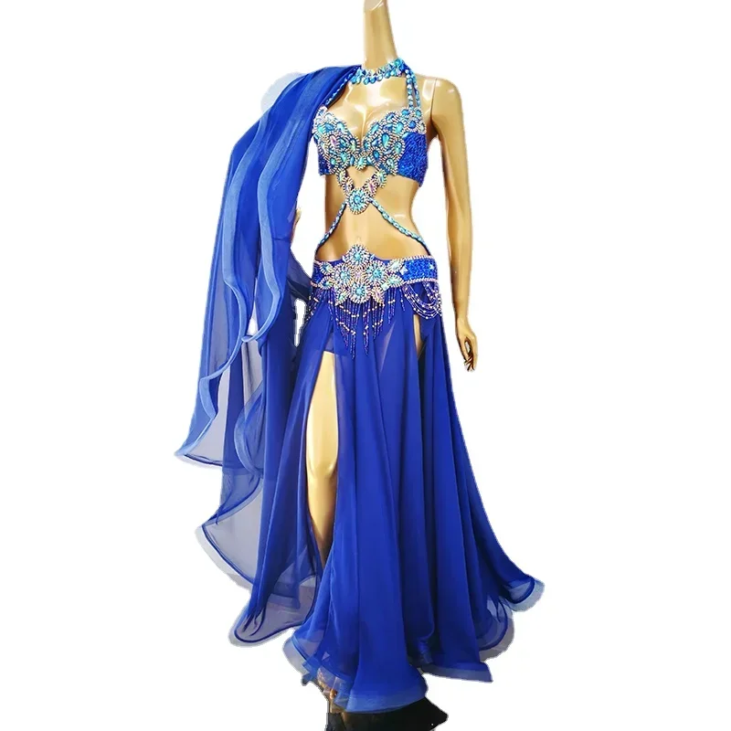 

Adult Belly Dancing Costume Professional Belt and Bra Long Skirt Set Samba Carnival Stage Performance Wear Female Party Outfit