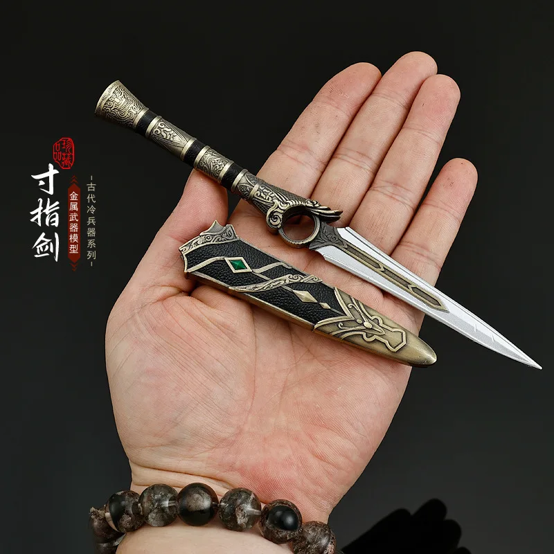 لعبة الرسوم المتحركة في نهر الظلام المحيطة بأسلحة يدوية معدنية كاملة نموذج بوصة سيف الإصبع 22 سنتيمتر مع غمد لعبة السيف الحلي