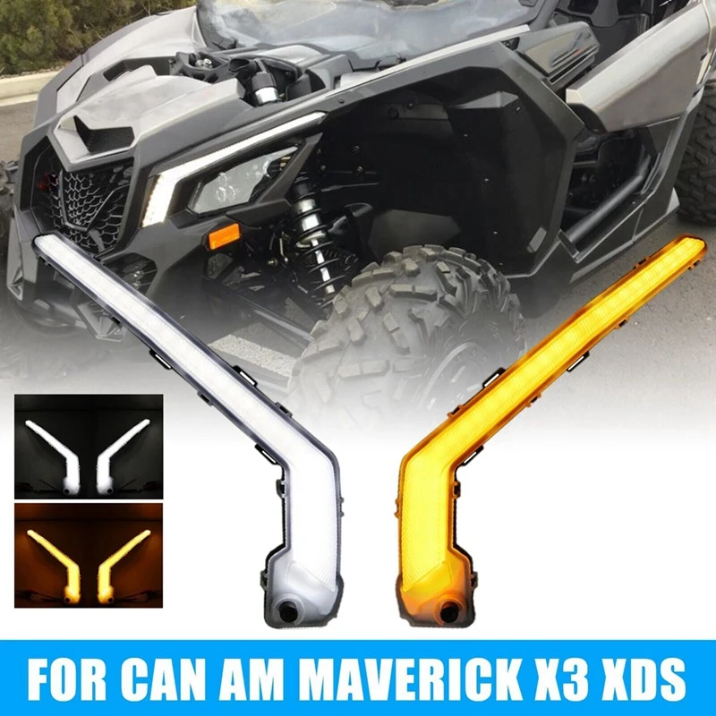 UTV LED Front Signal Light Amber Turn Signal Lights For Can-Am Maverick X3 XDS XRS 2017 2018 710004994 & 710004995