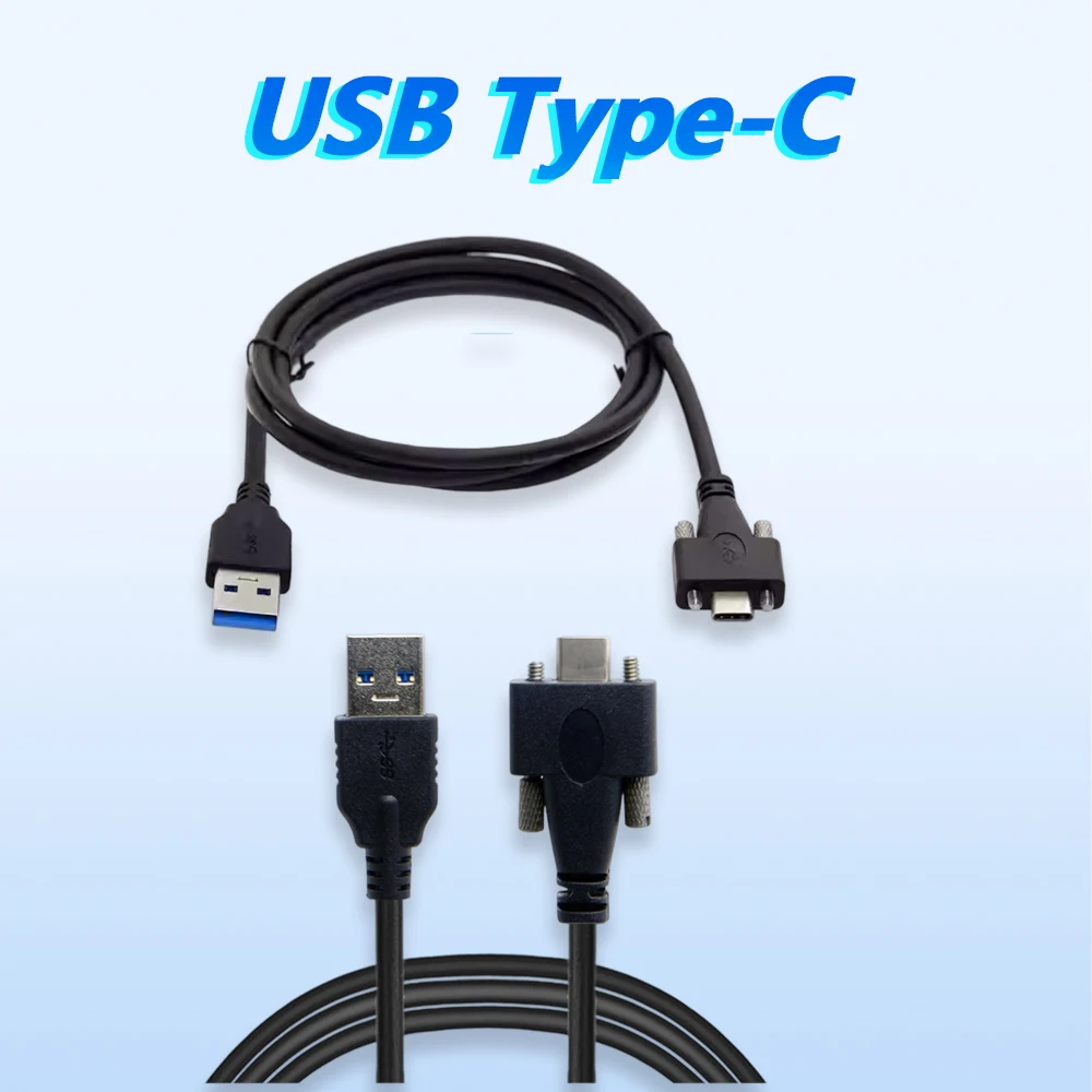 USB3.0 To USB 3.1 Type-C Dual Screws Locking Data Cable Mount Type with Repeater for Camera Recorder  RealSense R200 SR300 D415