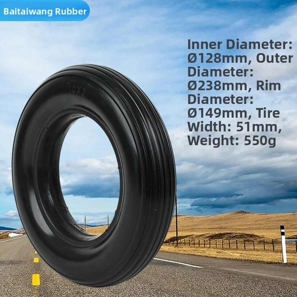 10x2 PU Solid Tire For Mobility Scooter Use Thickened Non Inflatable Design With Superior Elasticity And Smooth Ride