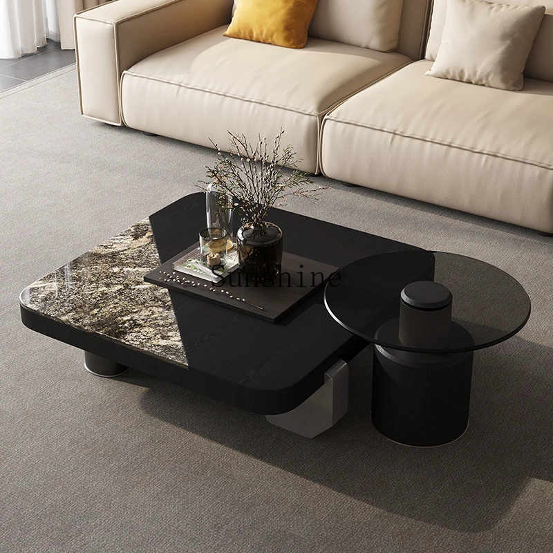 

Italian natural marble coffee table living room square coffee table