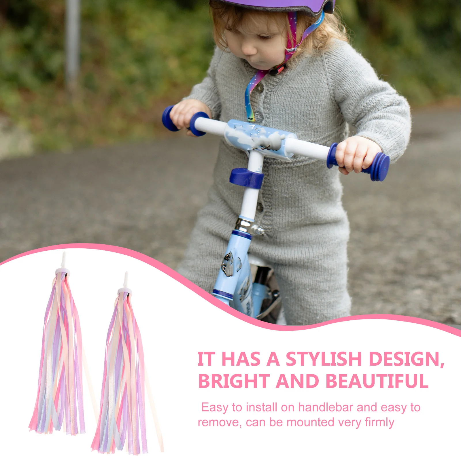 

4Pcs Colorful Streamers Handlebar Tassels Decorative Accessories for Scooter Tricycles Kids Outdoor Riding