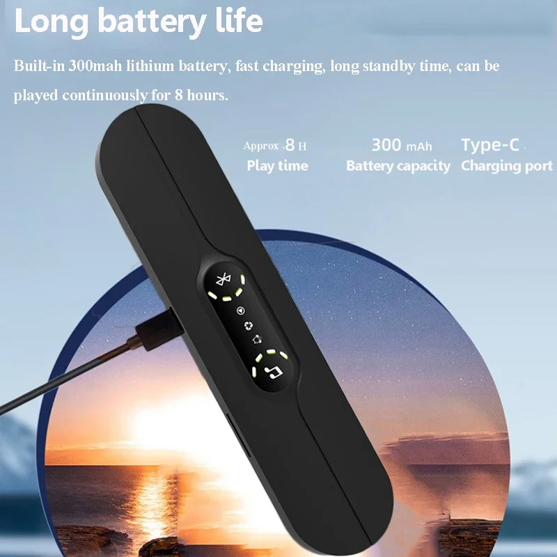 Speaker Bluetooth konduksi tulang bantal putih Soundbar bantuan tidur kebisingan dengan tampilan LED Slot kartu TF mendukung mati waktu