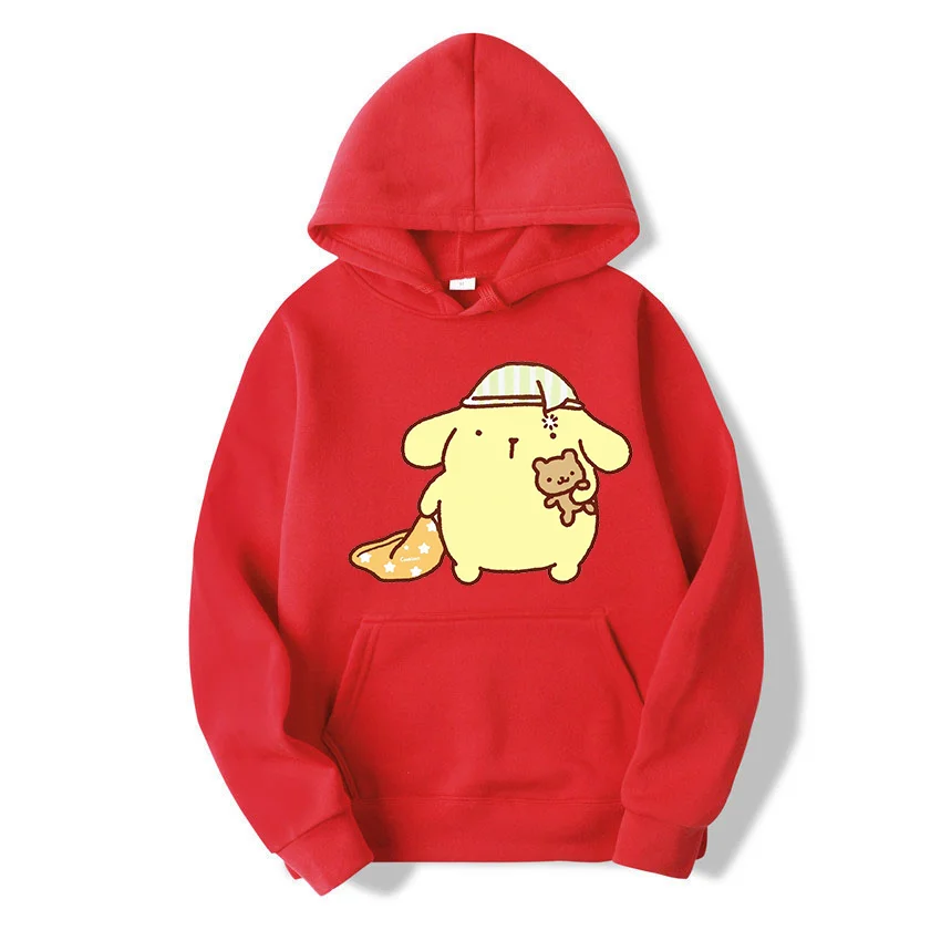 Sanrio Purin Men Women Hoodies Casual Hip Hop Streetwear Long Sleeves Sweatshirts Boys Girls Autumn Tops Coats Sanrio Keroppi