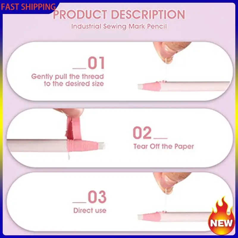 Hot Trend-48 قطعة أقلام رصاص بيضاء غير مرئية قابلة للمسح علامة خياطة بيضاء قلم رصاص قماش علامات الطباشير الأبيض الصناعية