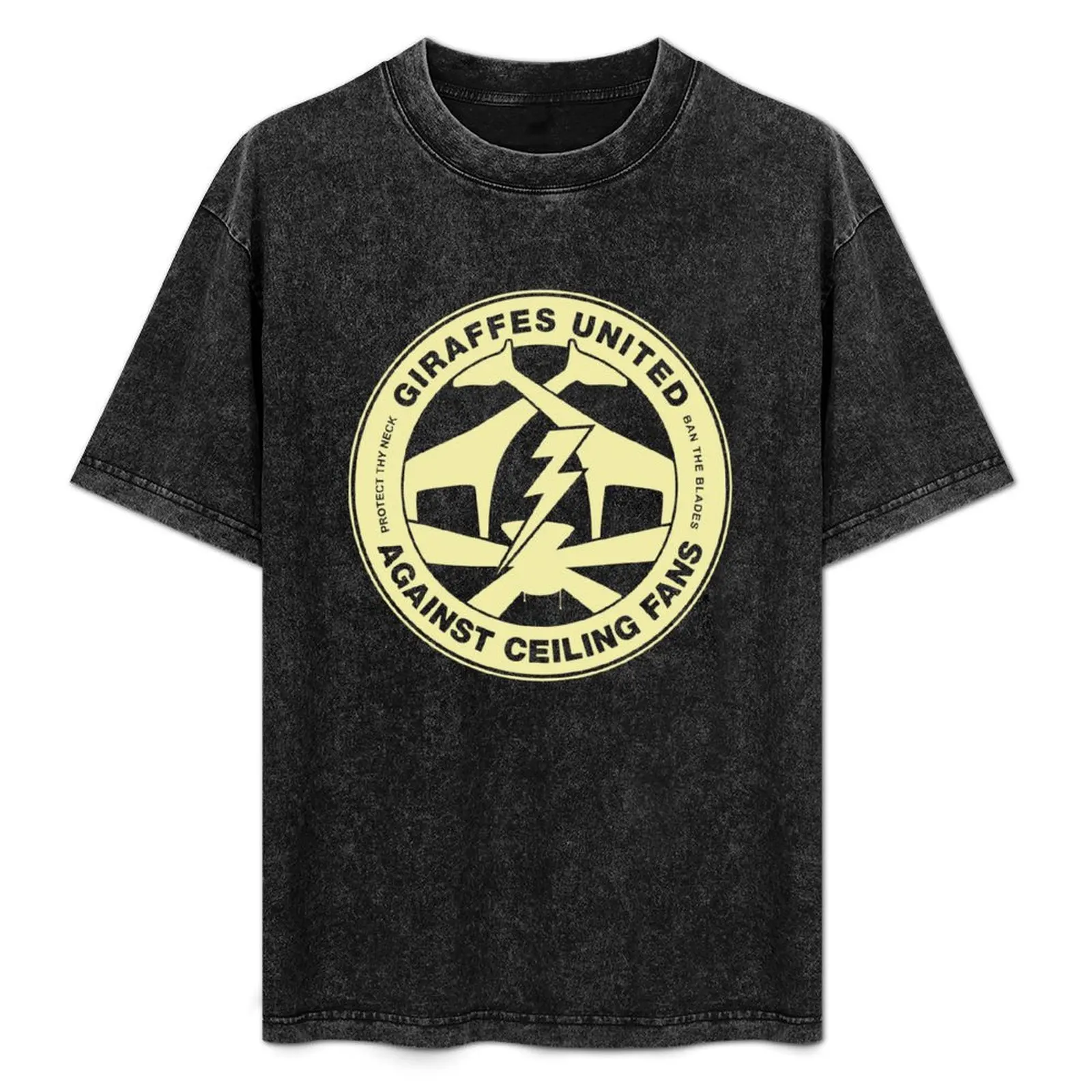 

Giraffes United Against Ceiling Fans Fun Graphic Cheap Cool Mens Tee Design Running Women Trending T-Shirt