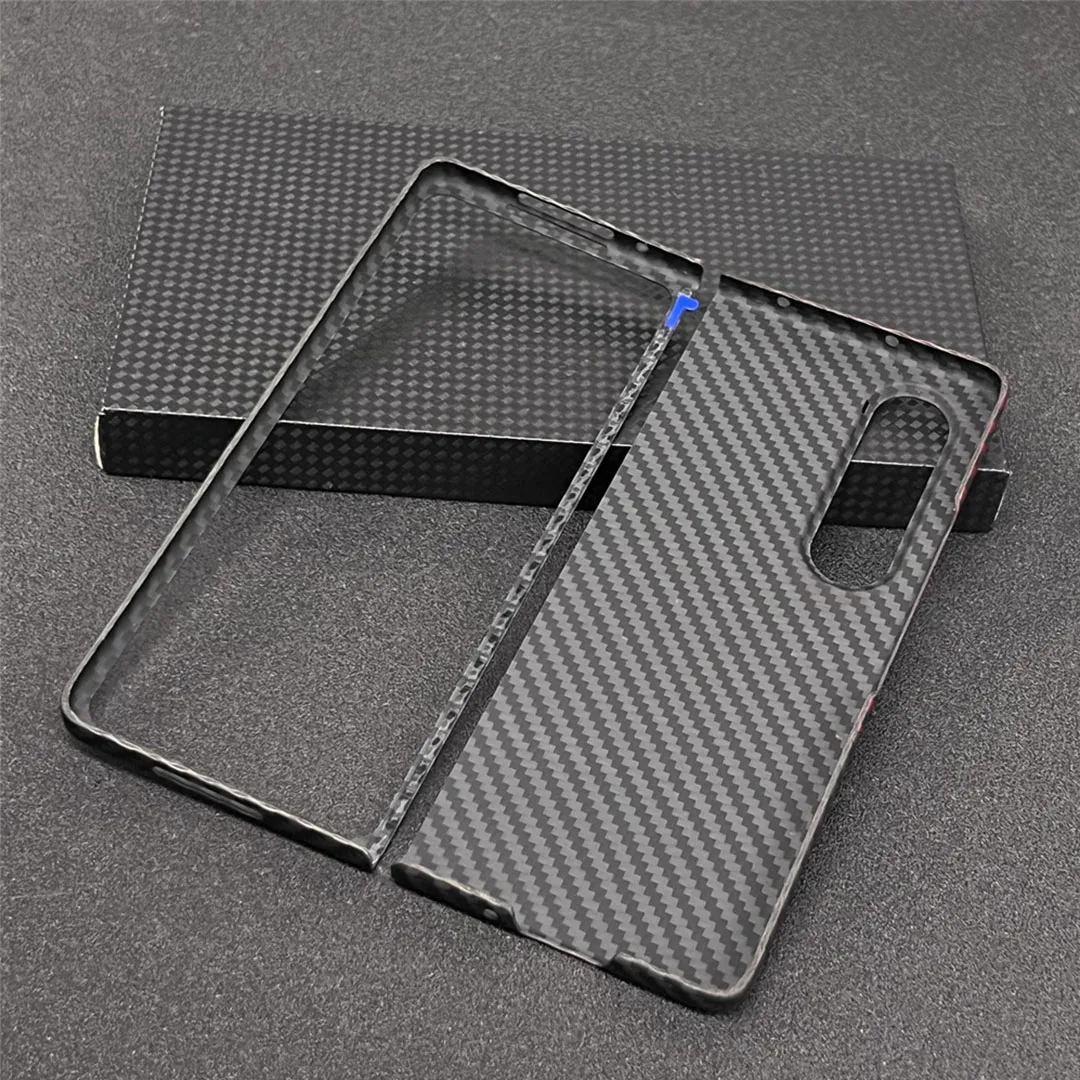 ACC-Real Carbon Case For Samsung Fold4 Mobile Phone Protective Case Ultra-thin Fashion Cover Aramid Fiber Galaxy W23 Shell