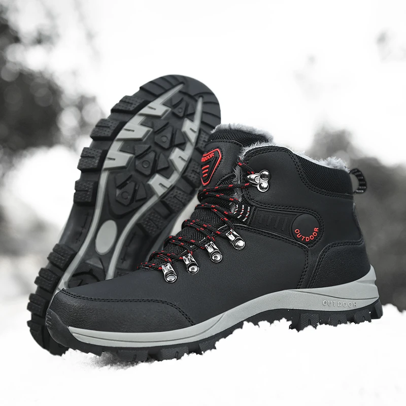 

Brand Men's Boots Waterproof Winter Ankle Boots Non-slip Warm Outdoor Hiking Shoes Winter Boots for Men Footwear Work Shoes