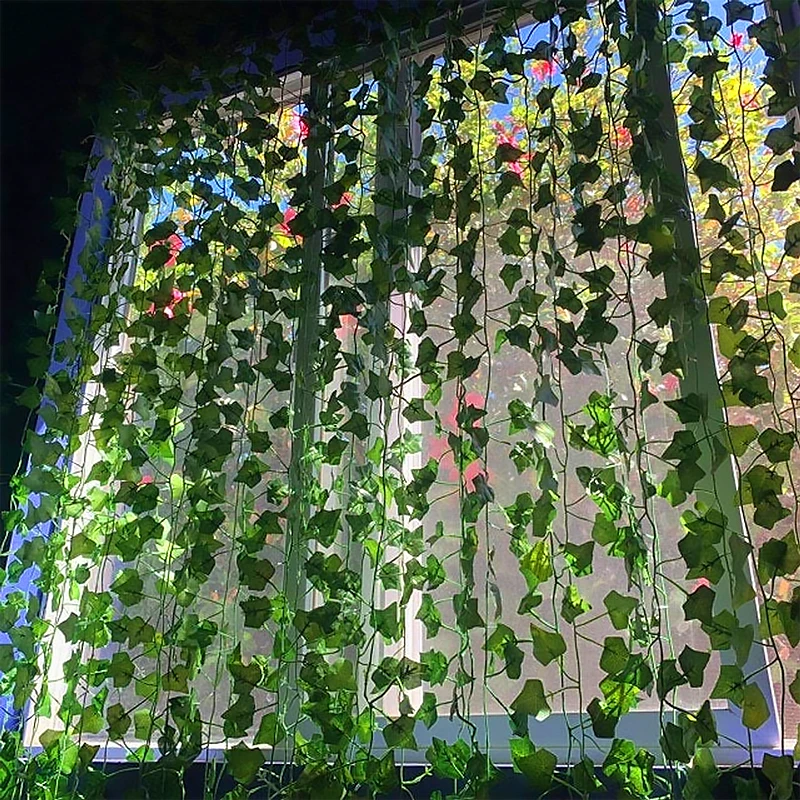 Guirxiété de Feuilles de Lierre Vert Artificiel en Rotin, Fausses Fleurs, Plantes pour Jardin, ixde Mariage, Décoration de Maison