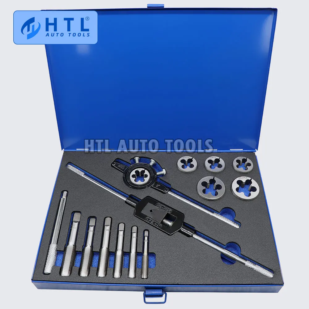 14PCS Metric Tap and Die Set Tool Kit for Creating Repairing Tapping Tools Coarse and Fine Internal Threads and External Threads