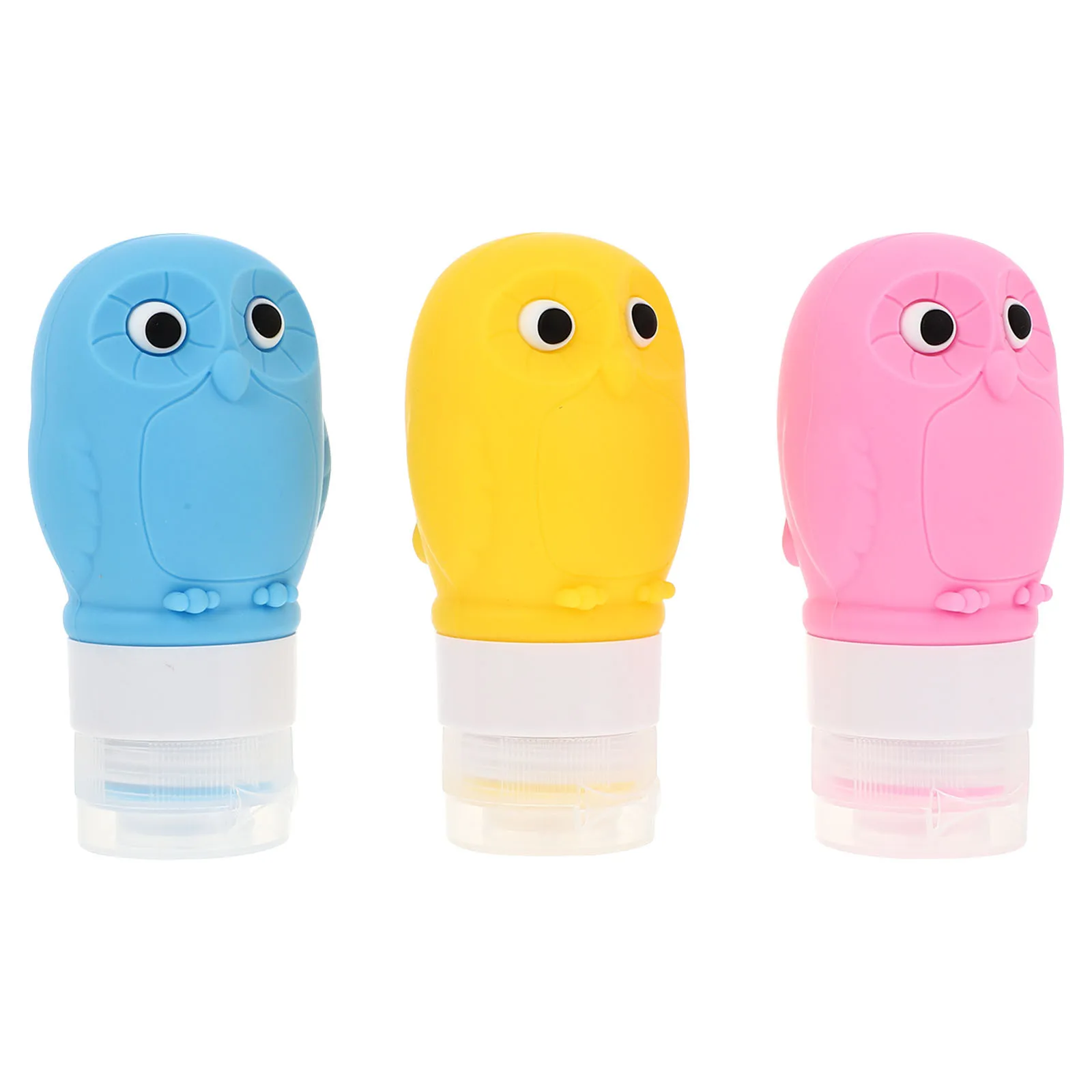 3 Stuks Uil Reizen Sub Flessen Lotion Dispensers Lekvrij Samendrukbare Shampoo Containers Draagbare Toilettas Opslag