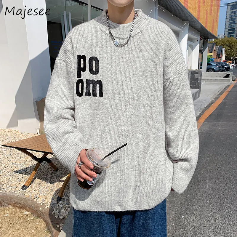 

Sweater Men Vintage Knitting Winter Thick American Warm Letter Leisure Harajuku Streetwear Handsome Chandails Pullovers Invierno