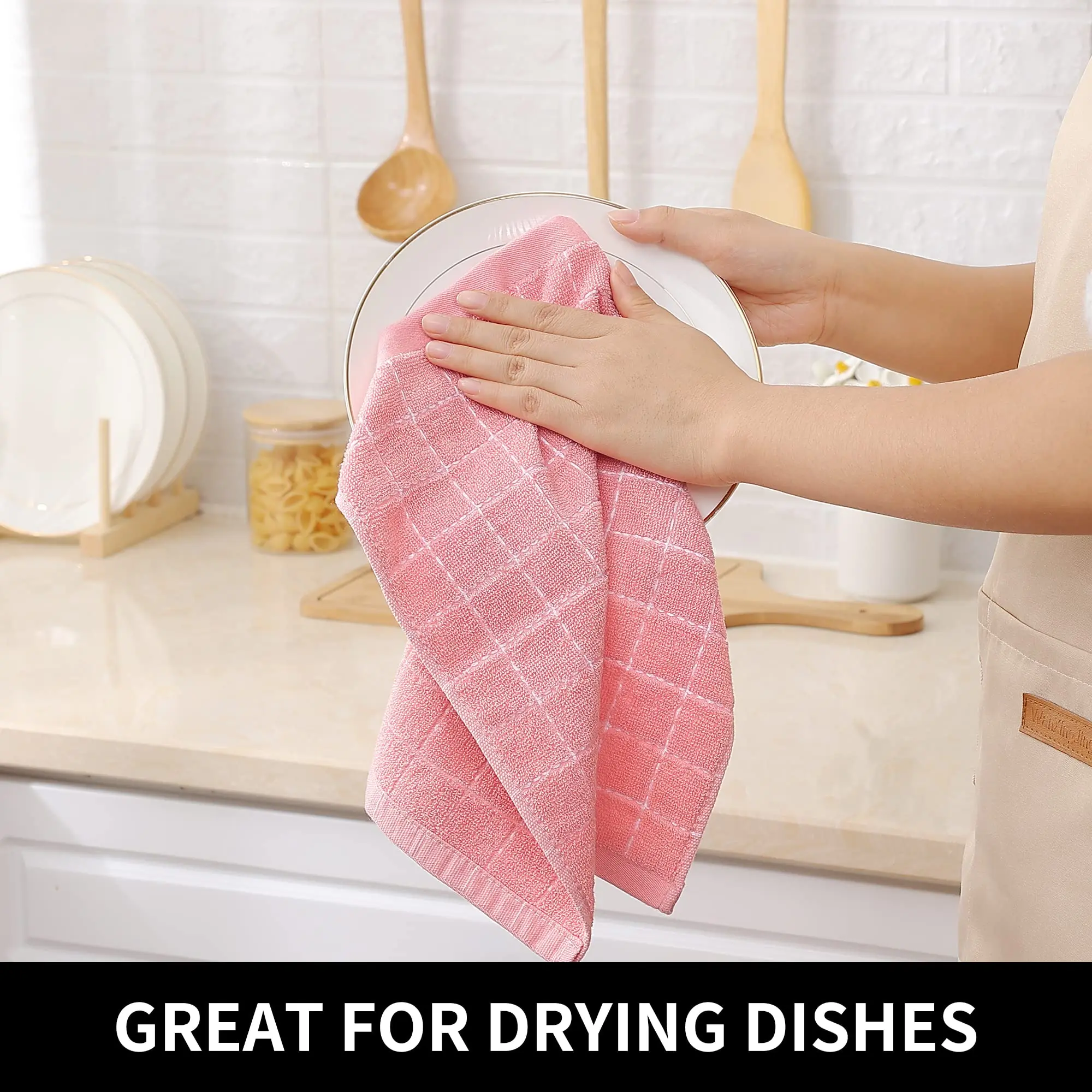 Olanly Cotton Kitchen Towel Super Absorbent Dishcloth Home Cleaning Products Rags For Kitchen Cloths Tools Drying Towels Set