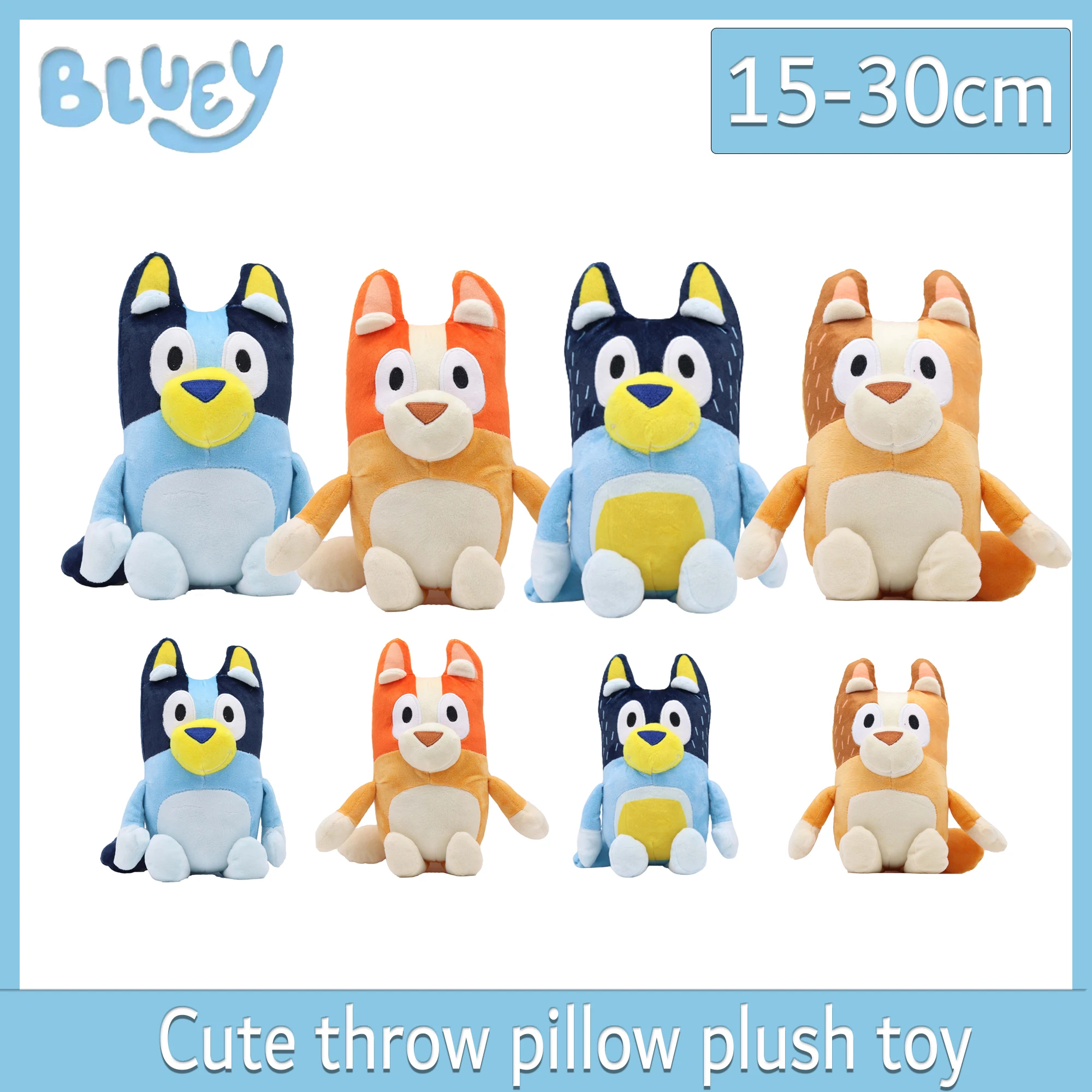 Cute toys 15cm/30cm Bluey Dog Bingo Family Plush Toy Cartoon Dog Soft Stuffed Animals Dolls Birthday Family Bluey Bingo Gifts