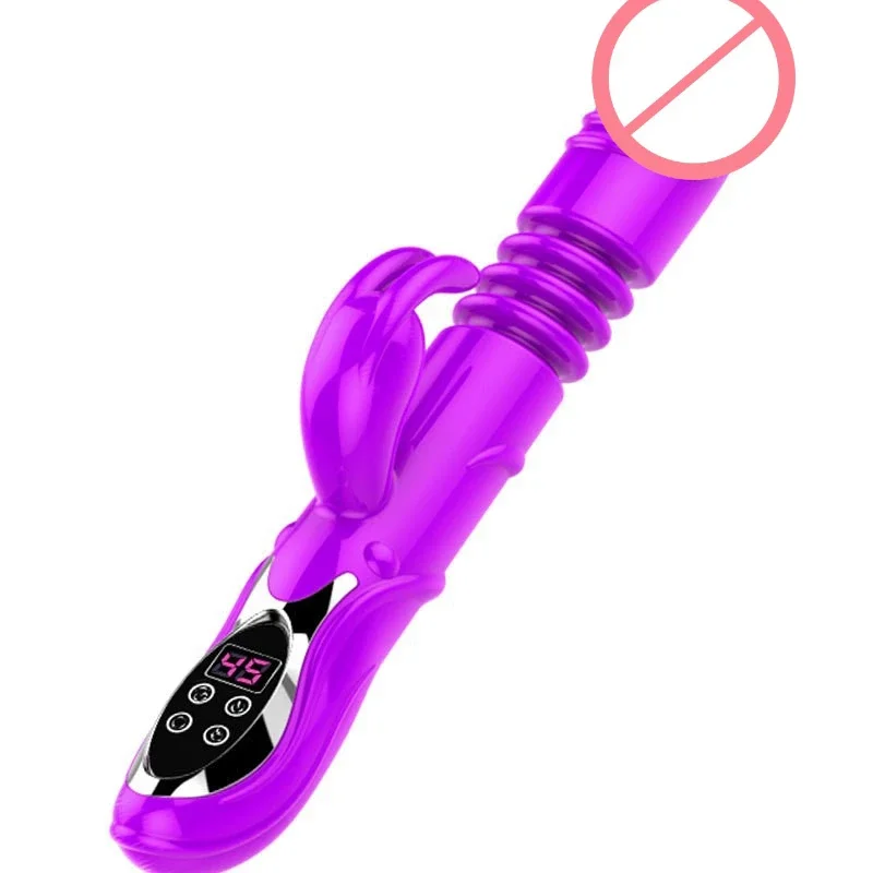 2-in-1 النساء ساخنة أرنب هزاز محاكاة القضيب الإدراج AV هزاز المهبل الحلمة G-بقعة البظر عصا تدليك الجنس لعب