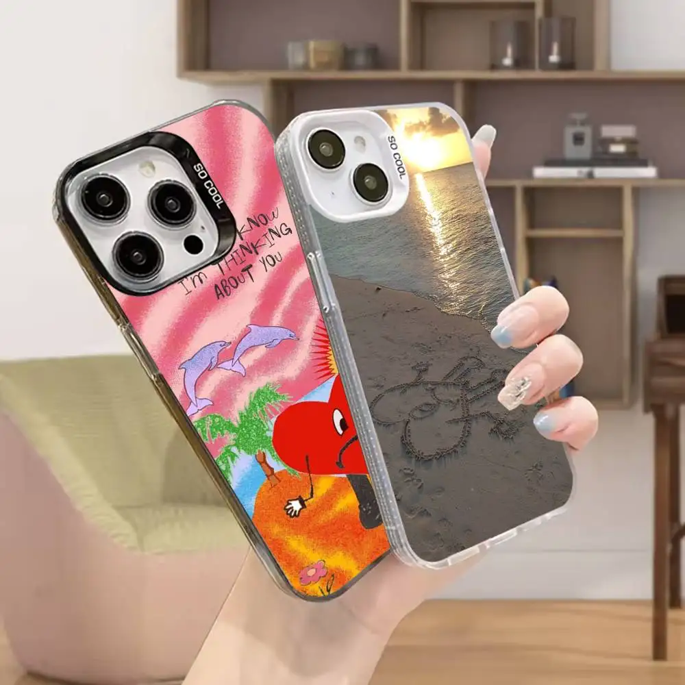

DtMF B-Bad Bunny Phone Case For iPhone 16,15,14,13,12,11,Mini,Pro,SE,MAX White Matte Shockproof Cover
