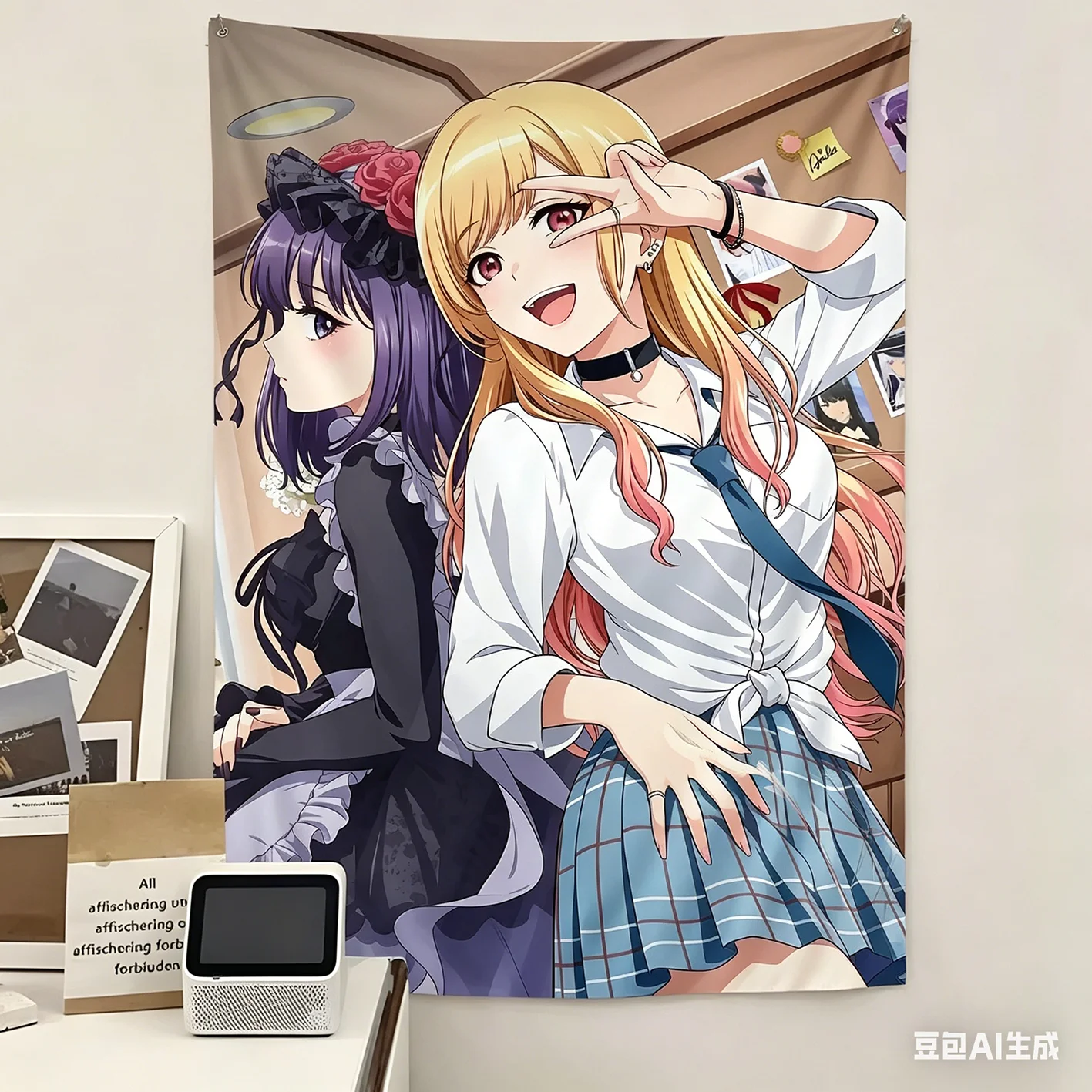 M-My Dress-Up Darling Marin Kitagawa Tapestry, Anime Wall Hanging, Kawaii Room Decor for Bedroom Dorm