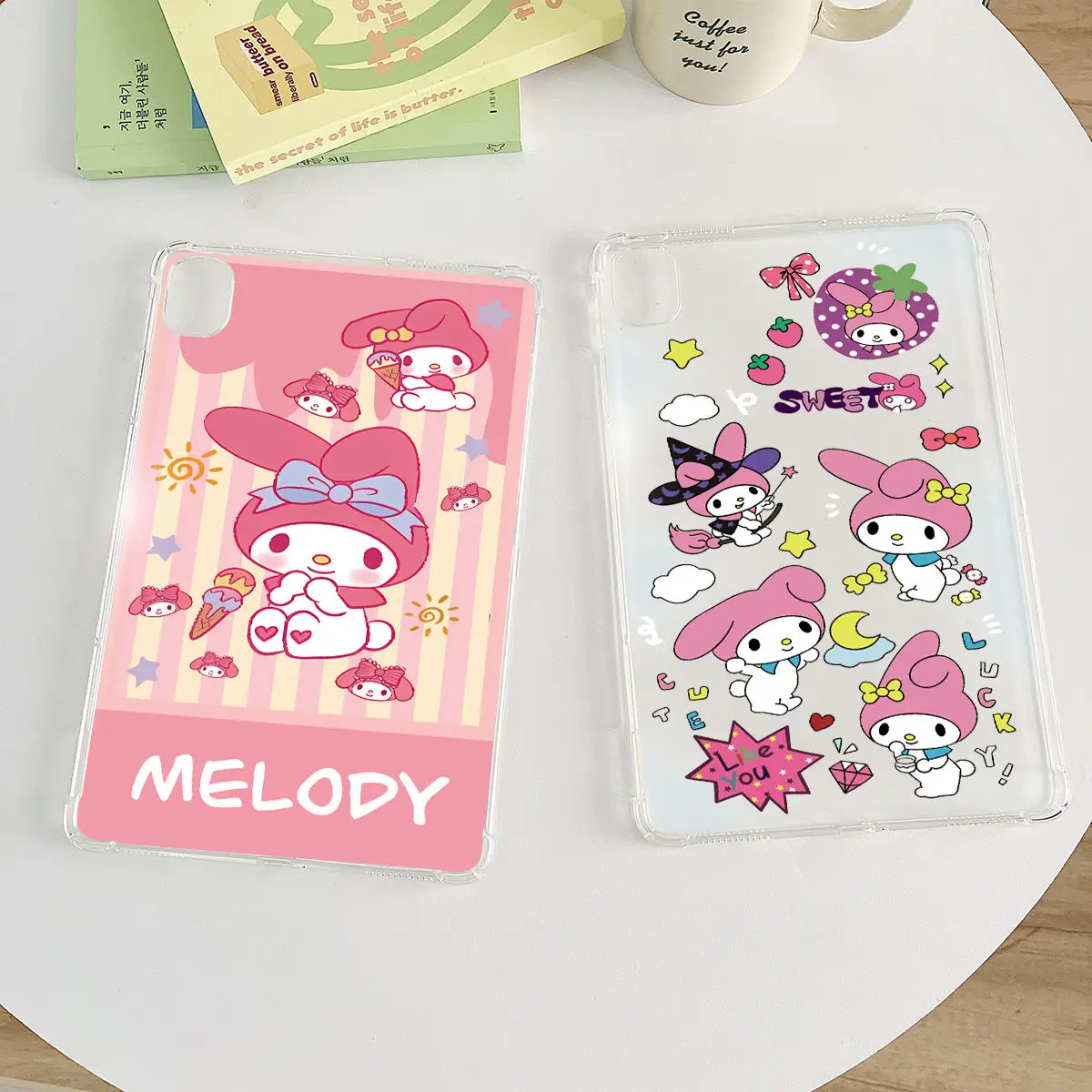 Sanrio Melody Kuromi Tablet Case For Samsung Galaxy Tab A7 A9 Plus S6 Lite P610 A8 X200 X205 S8 S9 Plus Anti-Fall Airbag Cover