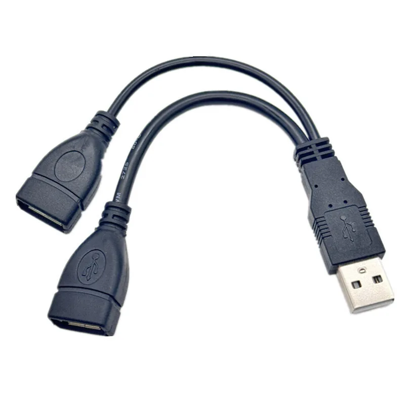 15/30cm USB 2.0 Extension Line Data 1 Male Plug To 2 Female Socket Cable Power Adapter Converter Splitter USB 2.0 Cable