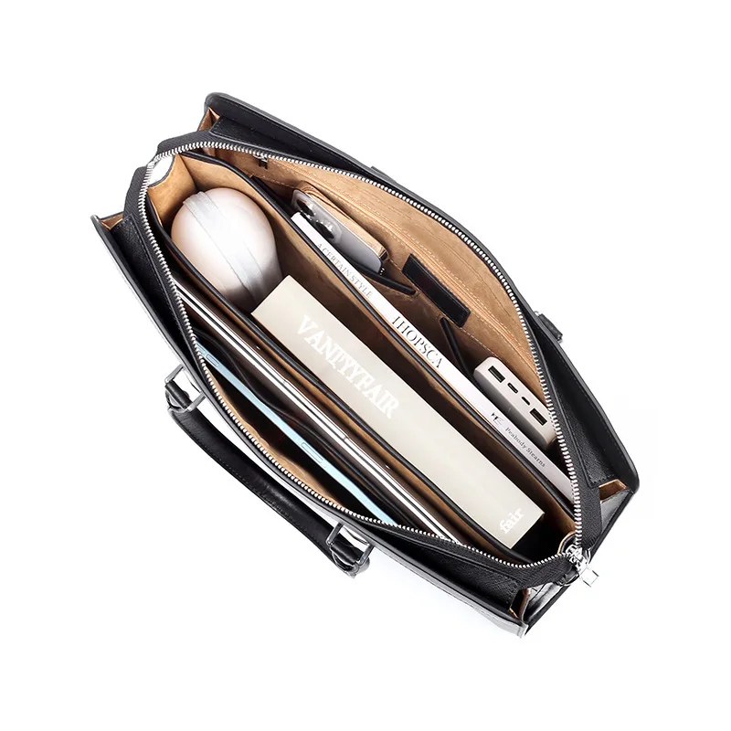 جديد حقيقي حقيبة ساعي الرجال الجلود قفل بكلمة مرور رجال الأعمال حقيبة يد جلد البقر كمبيوتر محمول سعة كبيرة حقيبة حقيبة كروسبودي #3