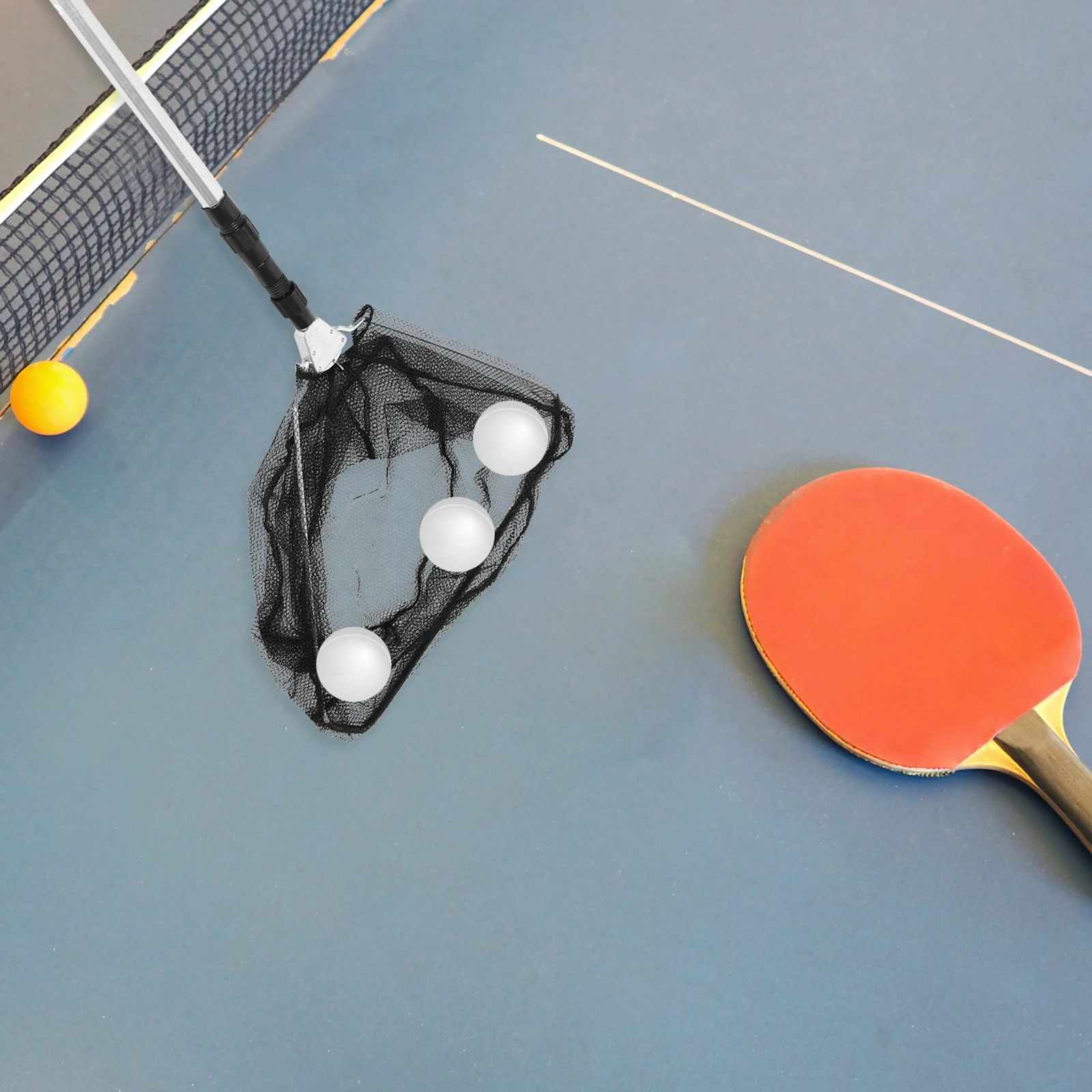 

1pc Table Tennis Ball Picker Long Handle Adjustable Detachable Catcher Sports Portable Telescopic Container Efficient Tool