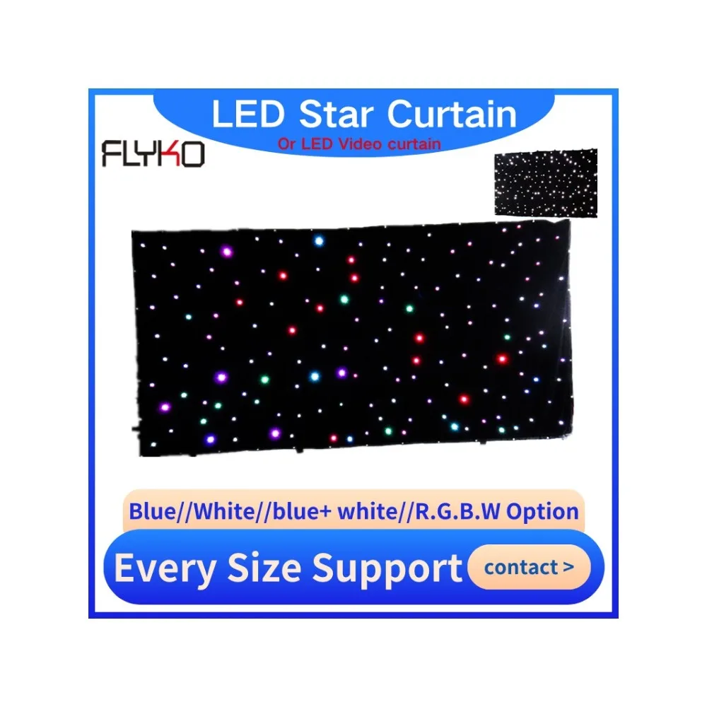 Free shipping 3Mx4m stage star curtain LED Backdrop LED Star Cloth Starry Sky Curtain